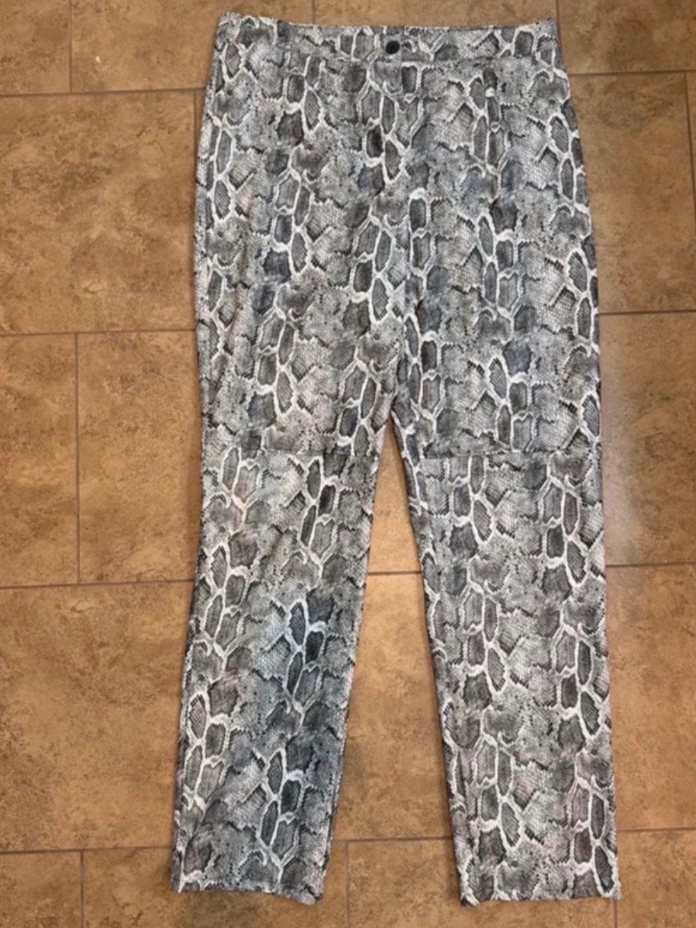 Snake Print Faux Leather Pants